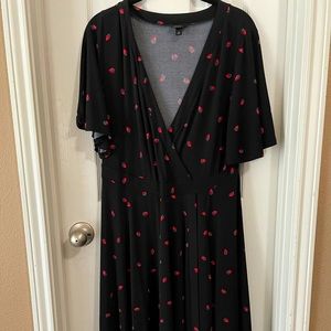 Torrid Strawberry print wrap style dress